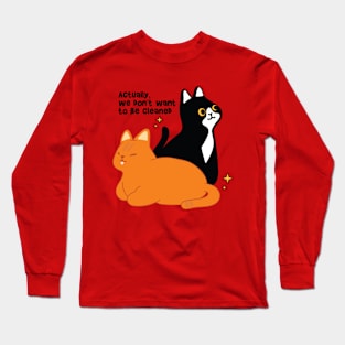 Lazy Cat Cleaned Long Sleeve T-Shirt